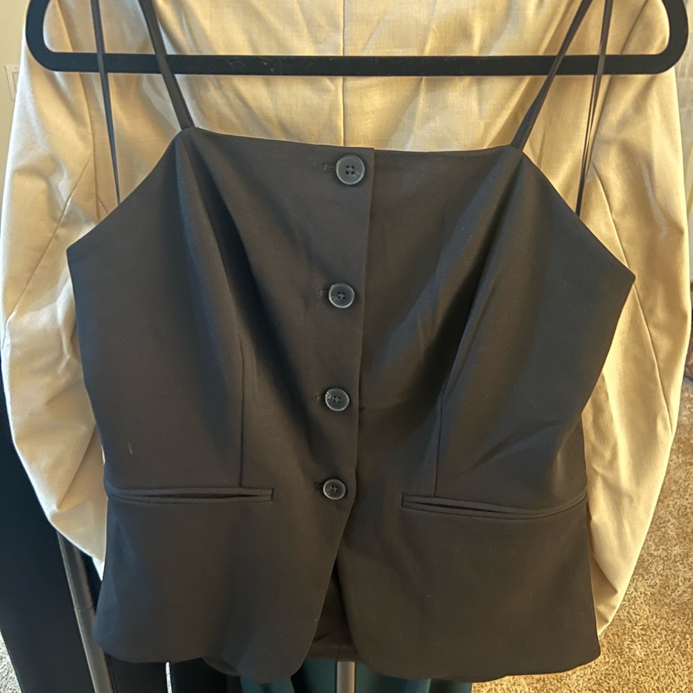 Express Black Camisole with Square Neck and Bustier Style